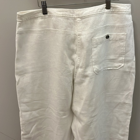 Eileen Fisher Wide Leg Pants Organic Linen Cropped White Size 12 - Picture 6 of 12
